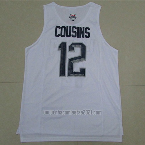 Camiseta USA 2016 DeMarcus Cousins #12 Blanco